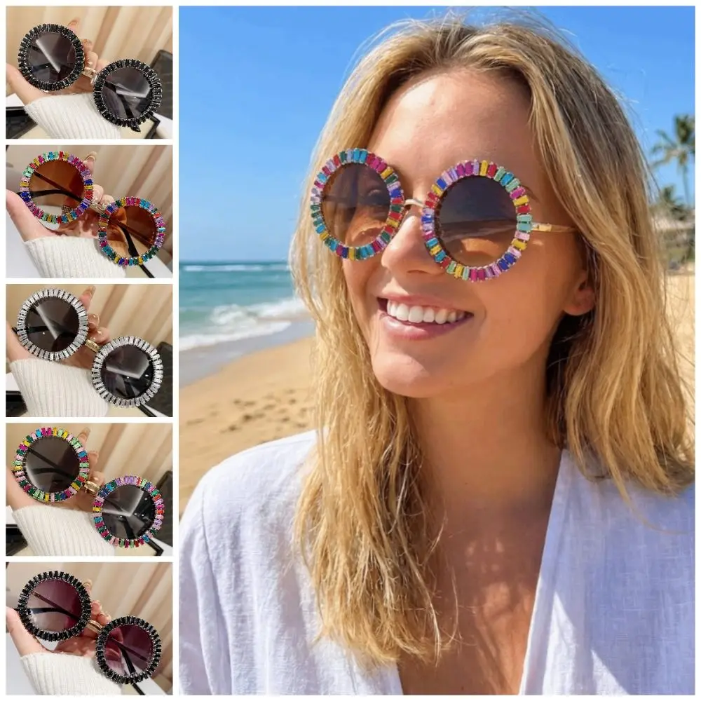 

INS Rhinestone Sunglasses Steampunk Fashion Women Spectacles Comfortable To Wear UV400 Protection Retro Frame Eyewear Selfie