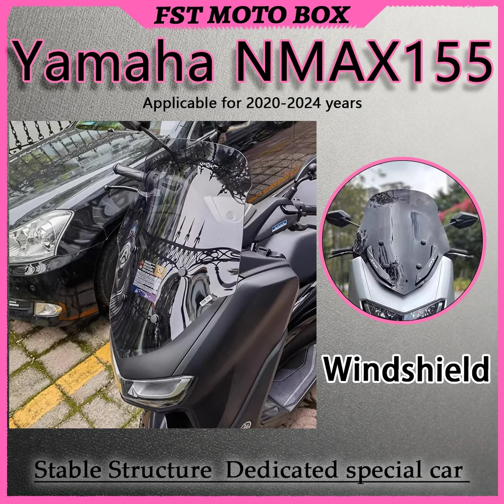 FOR YAMAHA NMAX155 Racing Extended Windshield Aerodynamic Aggressive Spoiler Wind Screen Relieves Neck Fatigue for Long-Distance