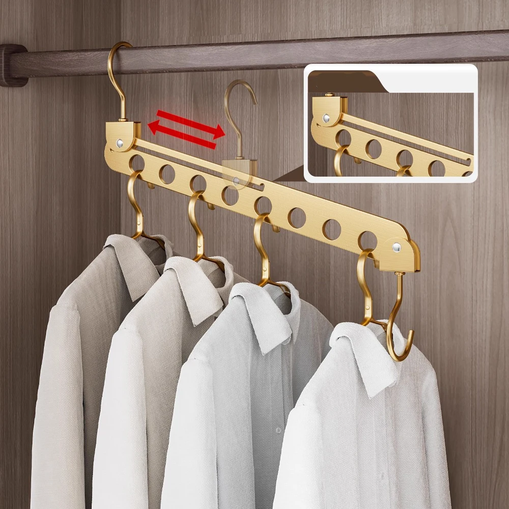 Neues 8-Loch-Aufbewahrungsregal für Kleiderbügel, Organizer, faltbar, drehbar, Metall-Kleiderbügel, Aufbewahrungshaken, Racks, Kleiderschrank, platzsparend