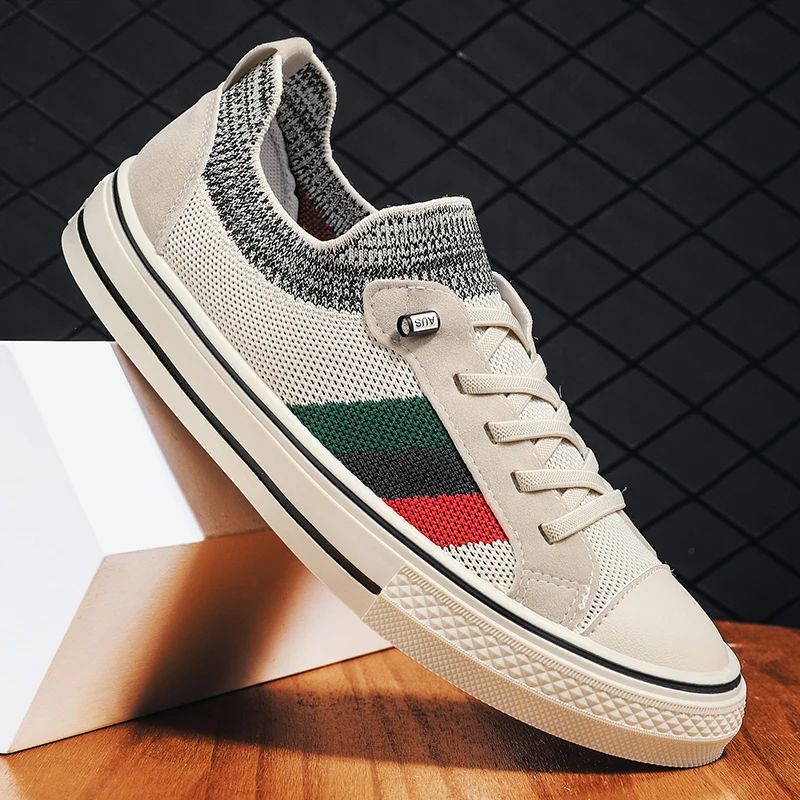 أحذية رياضية للرجال من نسج طائر ، أحذية كاجوال ، مريحة ، ناعمة ، للجري ، خفيفة الوزن ، أحذية بدون كعب بمنصة ، أحذية مشي رجالية ، موضة #4