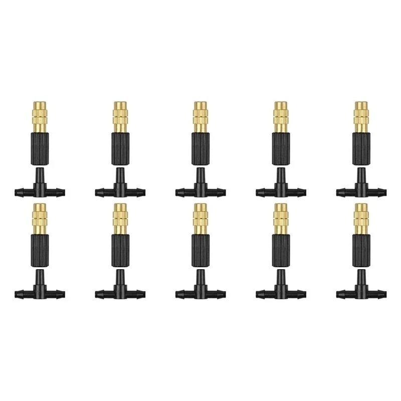 

10/20pcs Durable Adjustable Copper Misting Nozzle for W/ 1/4'' Plastic Conne