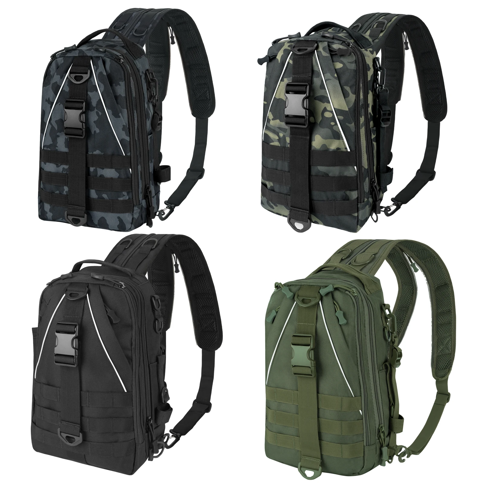 

Men Fishing Backpack Tackle Bag with Rod Holders One Shoulder Storage Backpacks Outdoor Camping Hiking Multifunctional Bags
