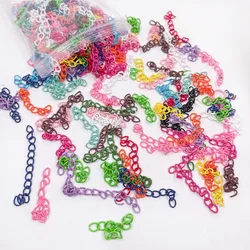 50/100pcs 50mm Bulk Extension Chain Bulk Ending End Connectors Necklace Extended Chains For DIY Keychain Jewelry Making Findings