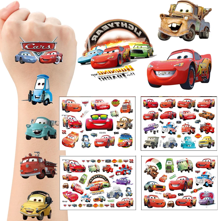 

Cars Lightning McQueen Tattoo Stickers Party Favor Gifts Goodie Bag Pinata Fillers Birthday Decoration Wedding Supplies DIY Toy