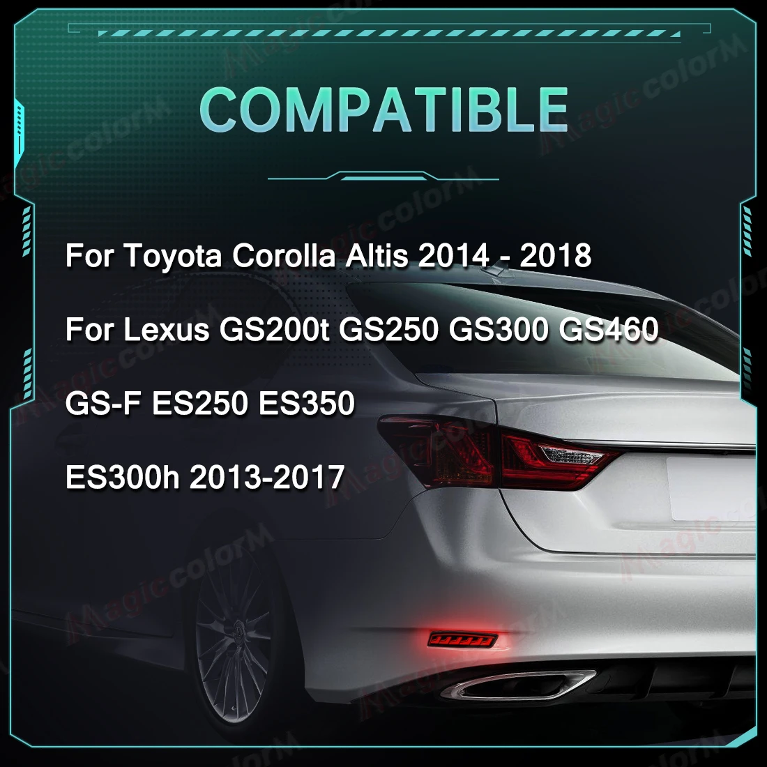 

For Toyota Corolla Altis 2014 2015 2016 2017 2018 For Lexus GS250 ES250 Car Rear Bumper Reflector Lights Turn Signal Brake Lamp