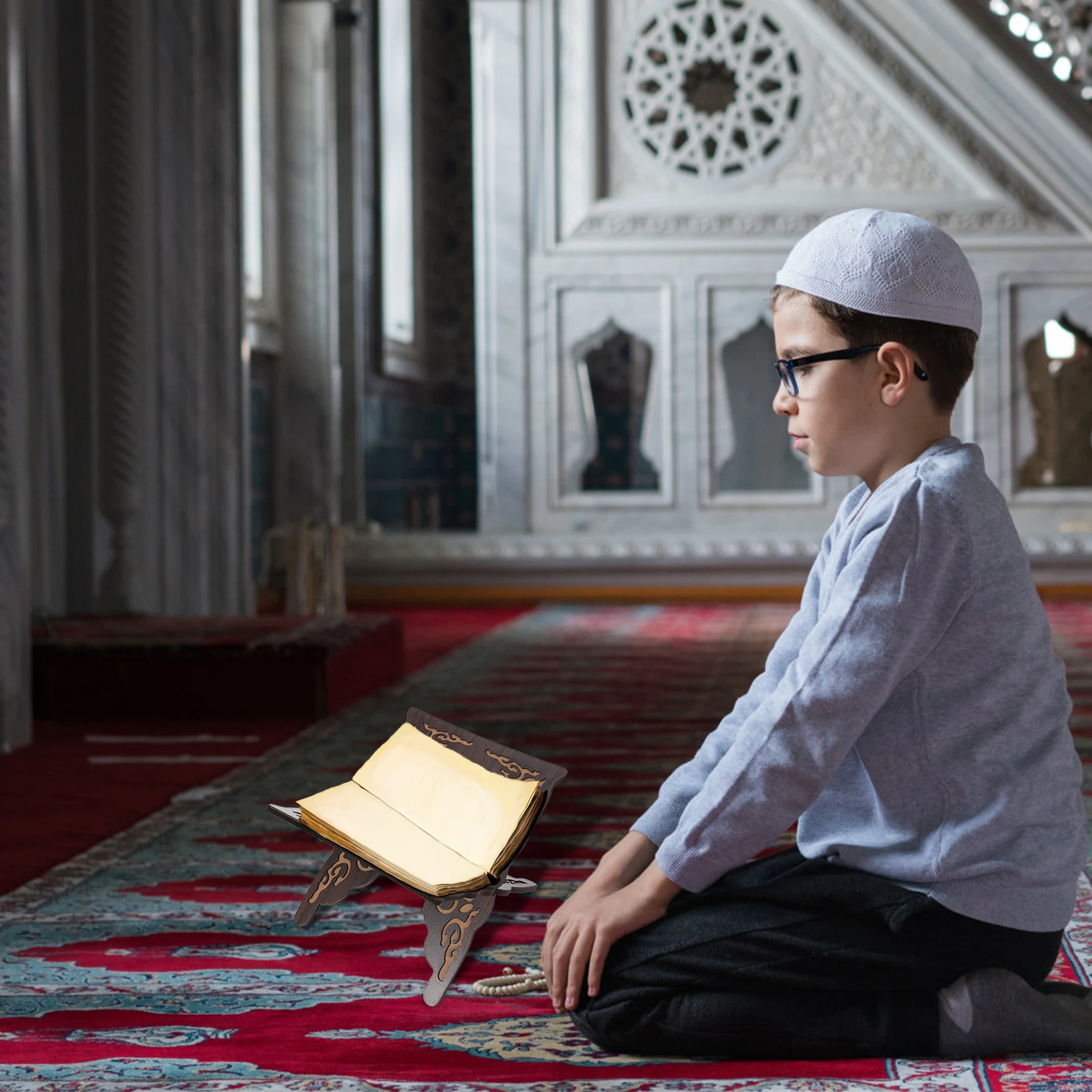 

Vintage Wooden Holder Stand For Quran Prayer Book Display Muslim Religious Ornament Decorative Book Stand For Islamic Festival