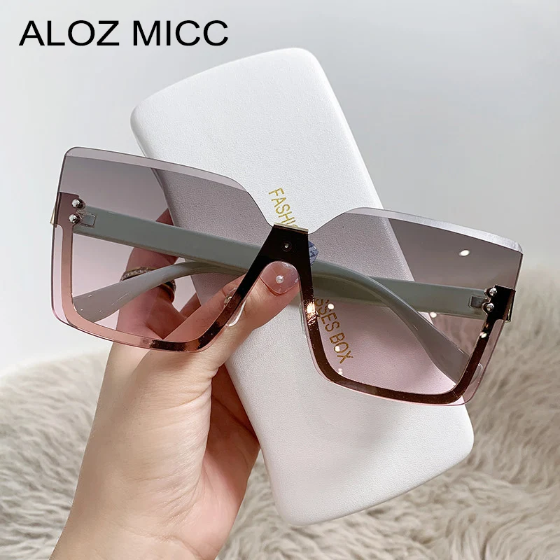 

Vintage Brand Designer Rimless Square Sunglasses Women Gradient Sun Glasses For Men Trendy Punk Luxury Sunglasses