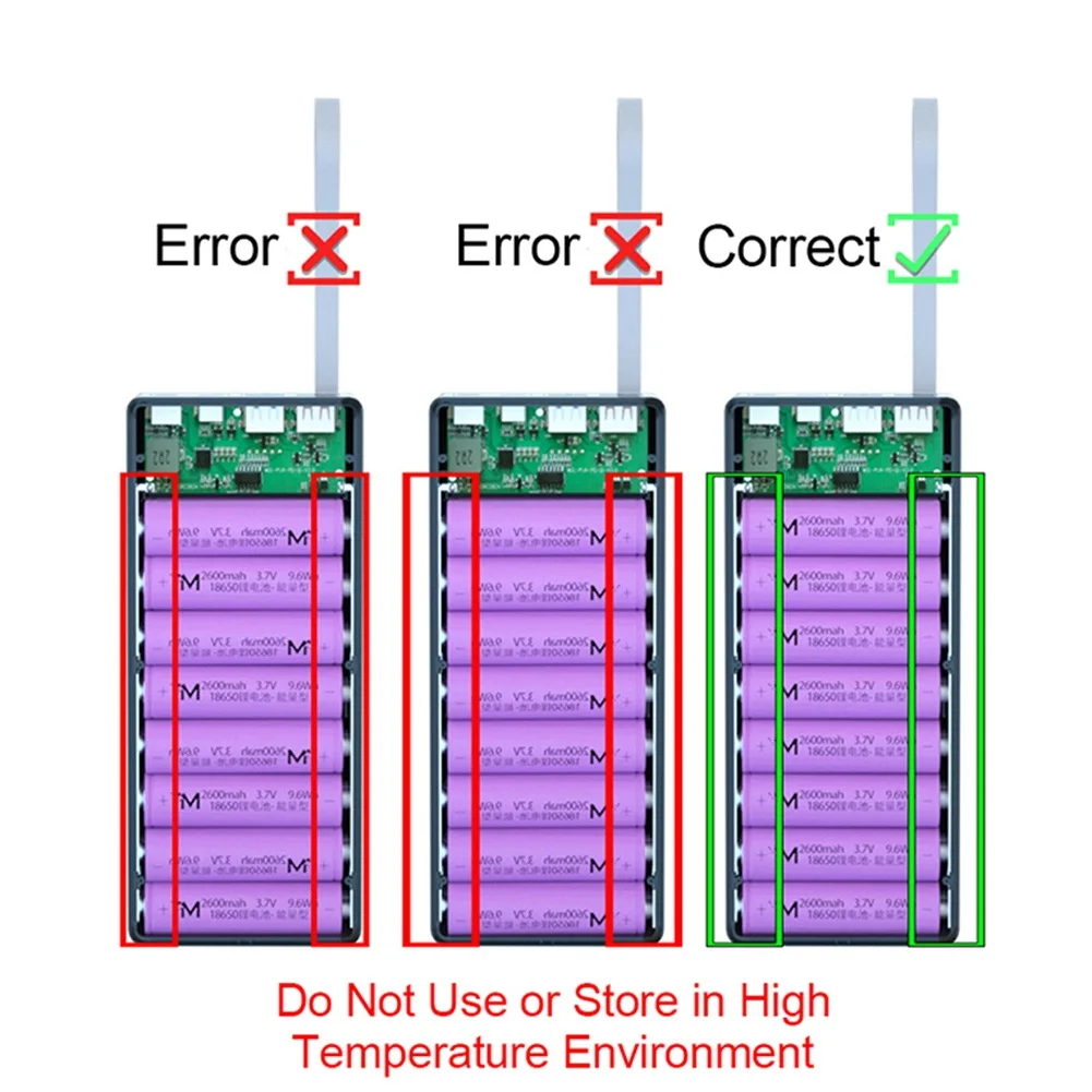 

16X18650 Battery Charger Box Power Bank Holder Case Dual USB LCD Display Support Quick & Wireless Charger Battery-New