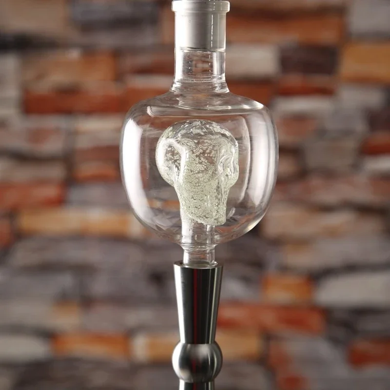 Skeleton Glow-in-the-Dark Hookah Oil Catcher - Double Layer Glass  Unique Smoking Filter, Purifier for Glass/Metal Hookahs
