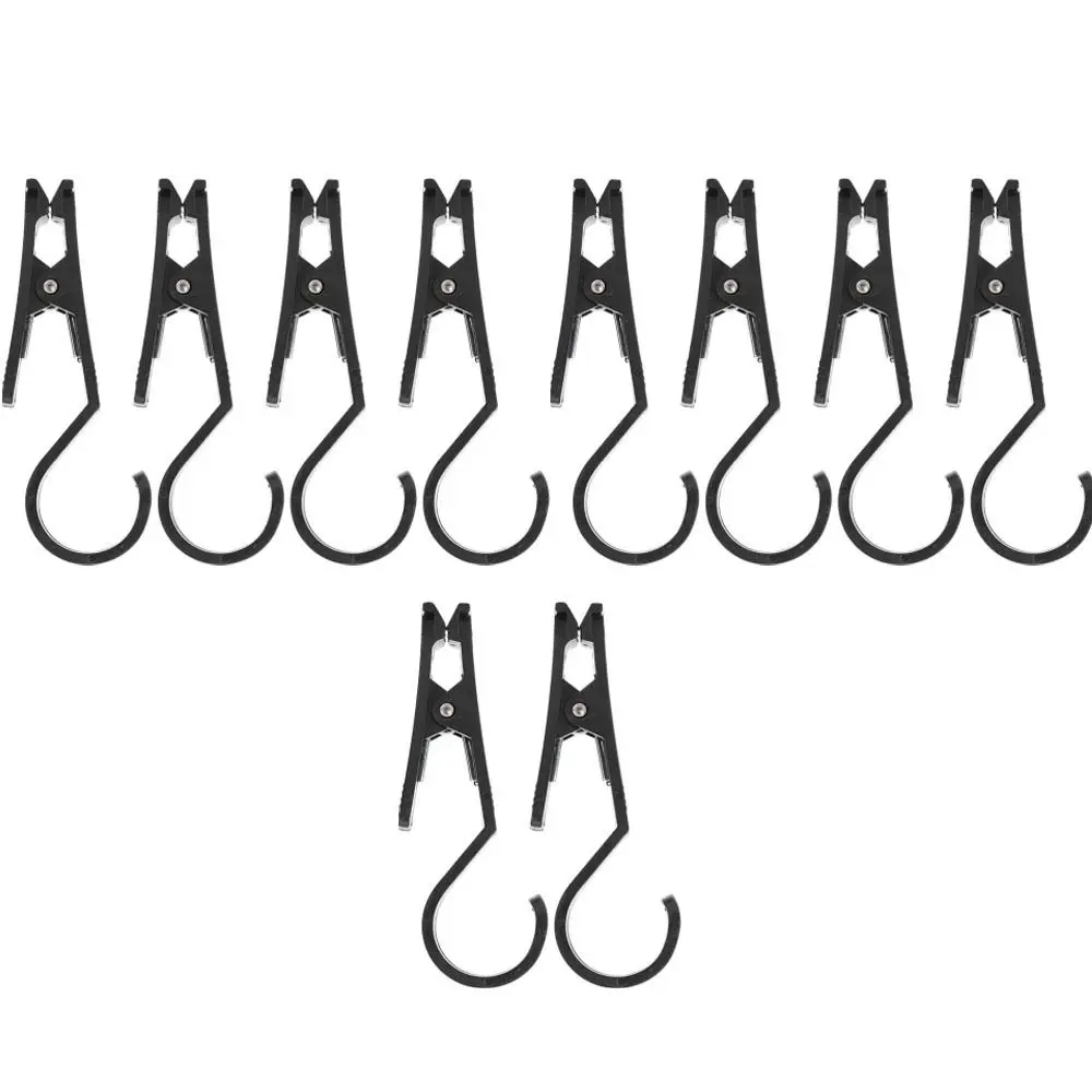 10 Pcs Plastic Multipurpose Hanging Clips Lightweight Black Marine Boat Rail Clips Storm Proof Lockable Camping Hooks - view 3