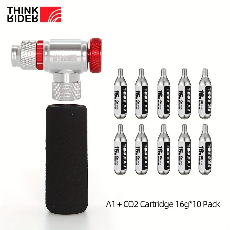 ThinkRider CO2 Pumpe Für Fahrrad Schrader Presta Adapter Fahrrad Pumpe Inflator Aluminium Reifen Schlauch Mini größe MTB Fahrrad Pumpen CO2 Ca