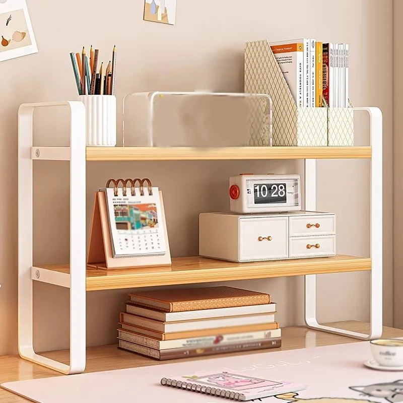 

18/36cm Shelf Desktop Storage Bookshelf Student Document Shelf Computer Racks Tiered Cabinet Office Accessor Stationery Holder