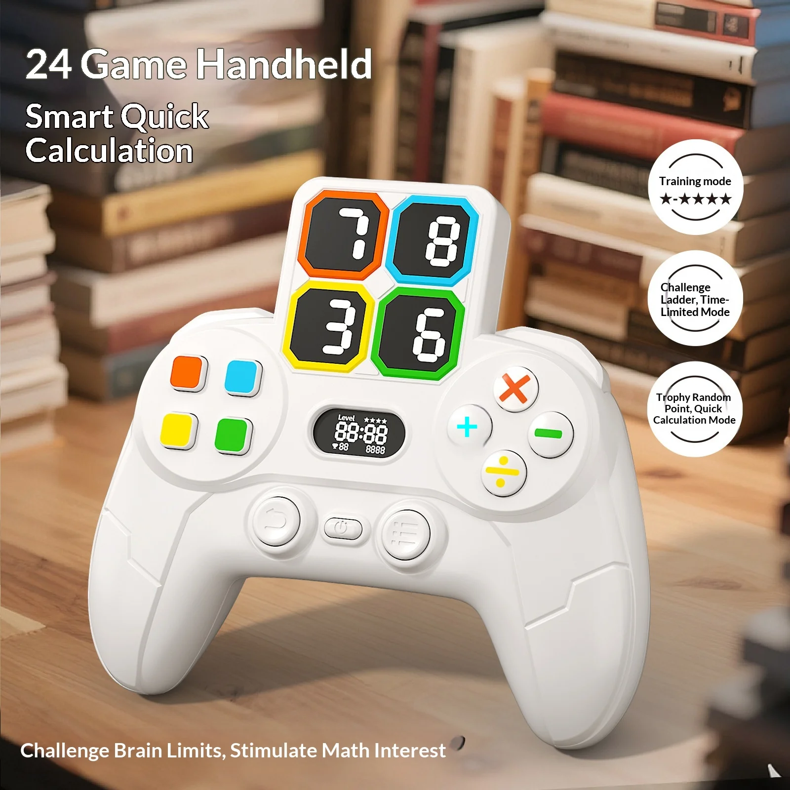 24 Point Math Game Console Electronic Calculator Kids 4-8Y Mental Arithmetic Trainer Logic Puzzle Educational STEM  Boys Girls