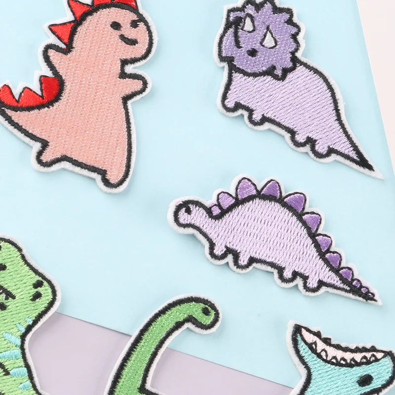 3M Color Dinosaur Embroidery Badges Stick On Patches On Clothes DIY Dress Jean Hat Clothing Accesories Cartoon Applique Stickers