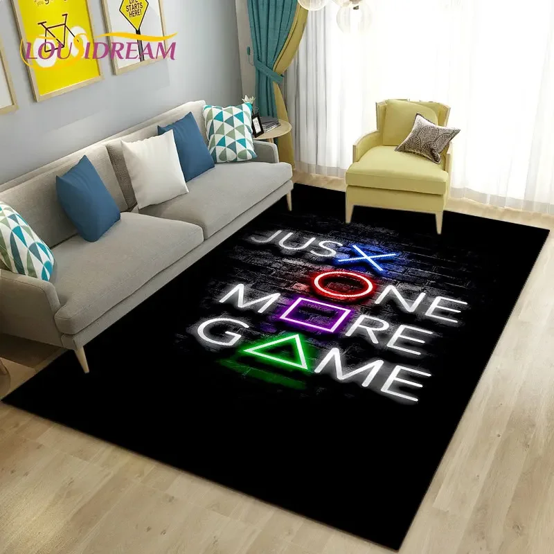3D Cartoon Gamer Game Controller Area Rug,Carpet Rug for Living Room Bedroom Sofa Doormat Decoration Kid Play Non-slip Floor Mat