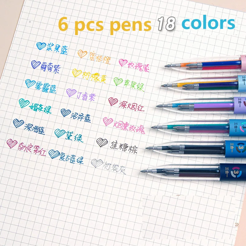 Wholesale 30pcs 3 in 1 Colorful Pens Morandi Multicolor Gel Pens for Writing Accessories Scrapbook Student Marker Pens Bulk