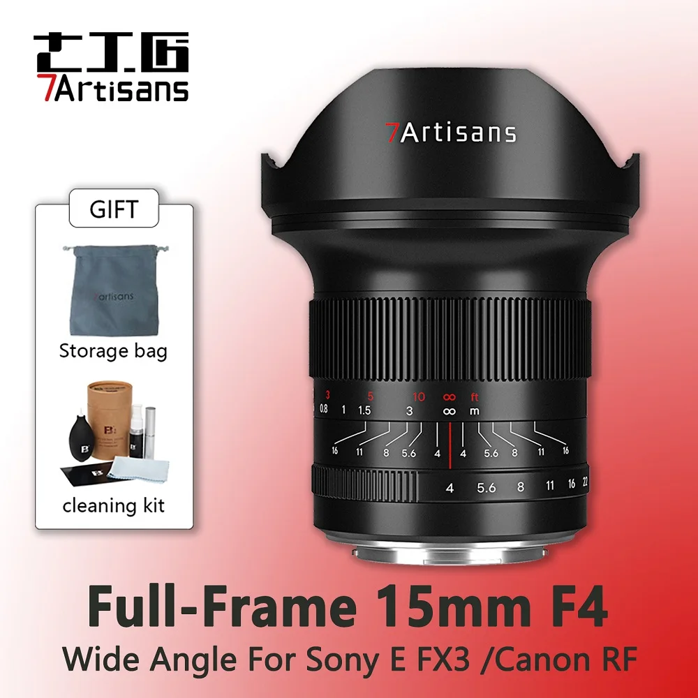 

7Artisans 7 artisans 15mm F4 MF Wide Angle Full-Frame Lens For Nikon Z Z50 ZFC Leica SIGMA L SL Sony E FX3 Canon RF EOS-R EOS-R5