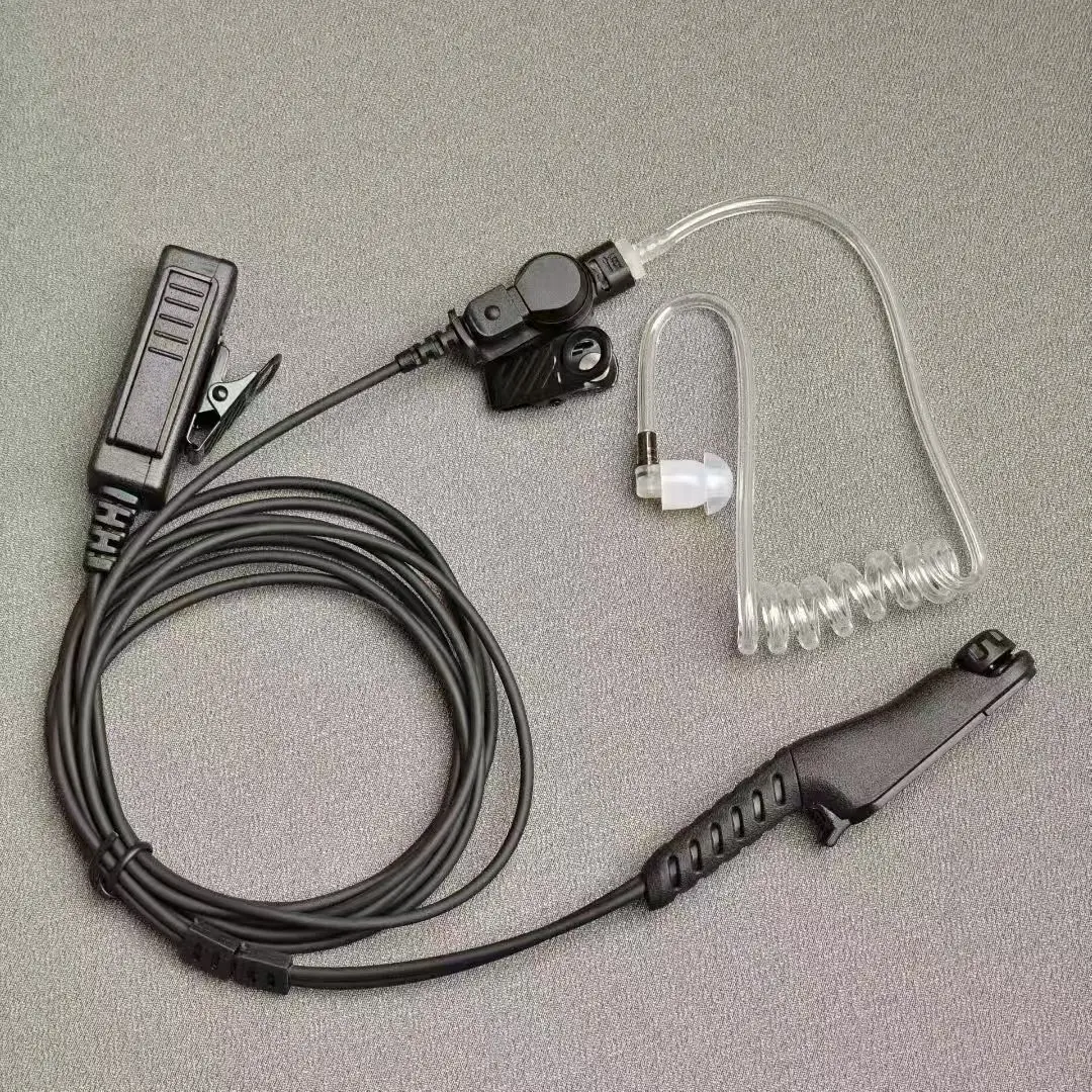 

Acoustic Air-tube FBI-Style Long Big PTT Headphone for Motorola R7 R7A ION/APX N30 N50 N70 etc Walkie Talkie