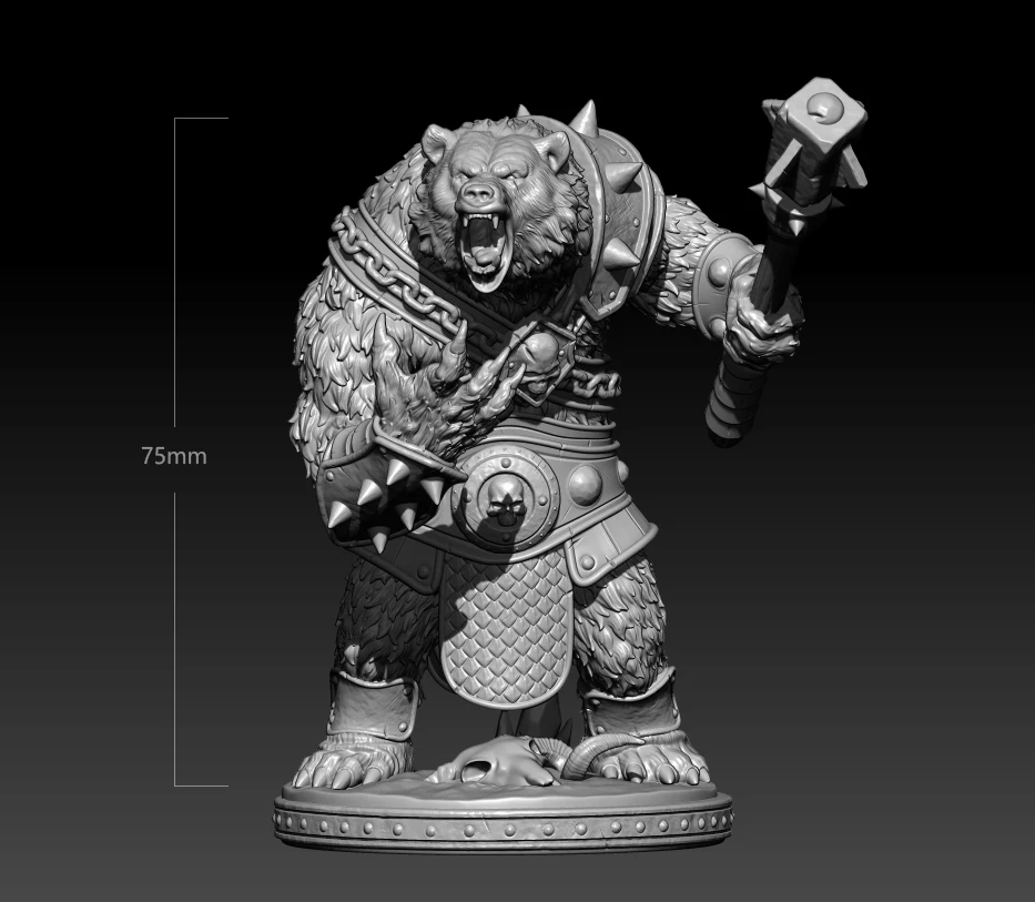 

75mm Resin Model Beer Warrior Figure Unpaint No Color DW-1000