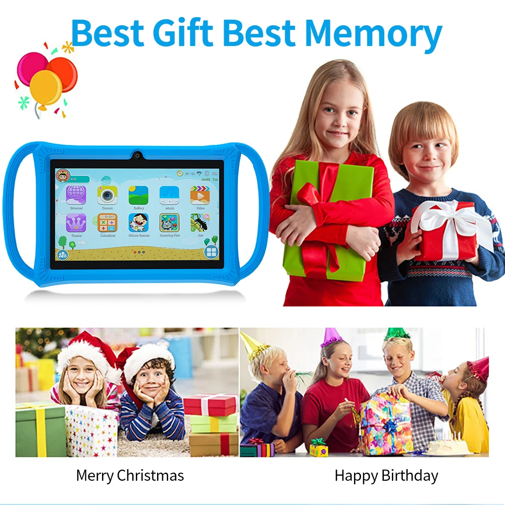 Kids Tablet 7.0 Inch Android 12 Quad Core 4GB RAM+64GB ROM 4500mAh Dual Camera WiFi Parental Control