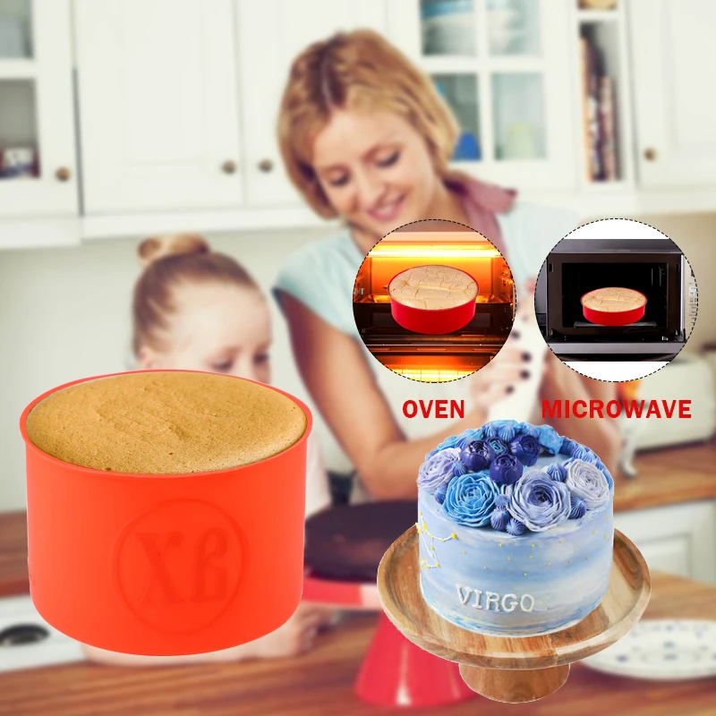 Desserts Baking Mold Tools No-stick Round Silicone Cake Mold Mousse Cake Moulds Deepening of Colored Mold