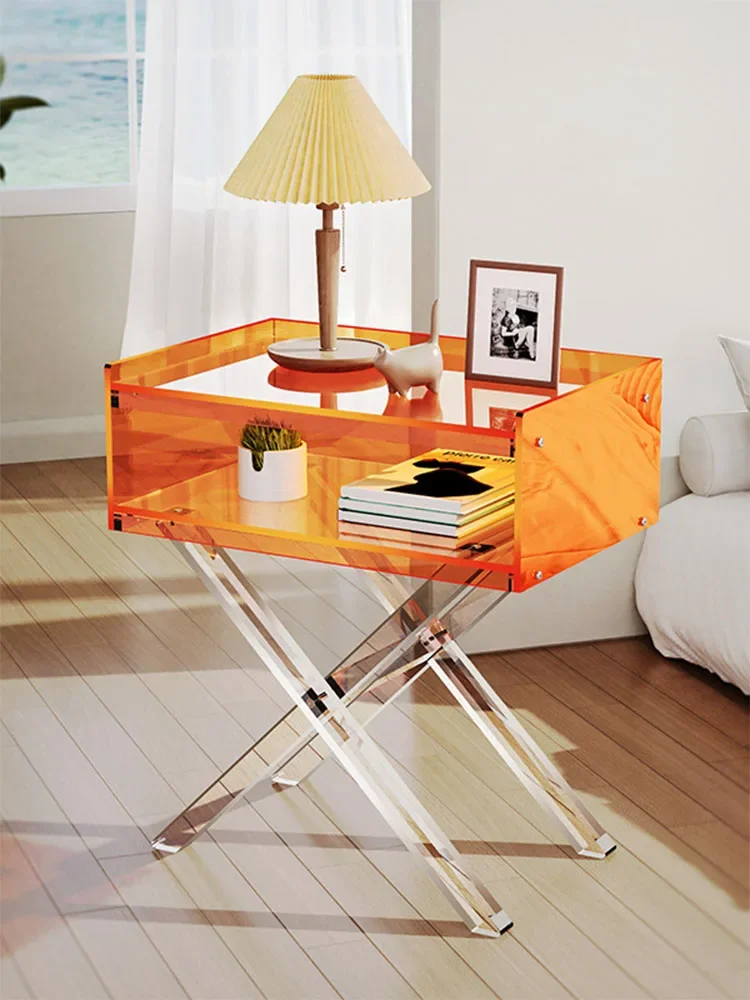 Furniture Acrylic Nightstands,Transparent Bedside Cabinets,Shelves,Bedroom Night Stands,Creative Living Room Sofa Coffee Tables