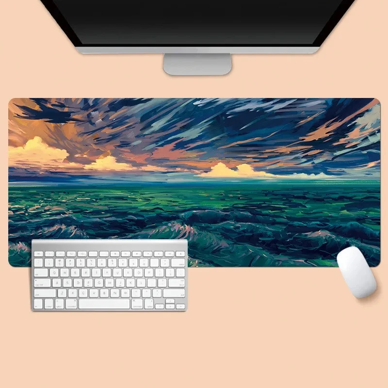 

Landscape Style Large Mouse Pad Gamer Office Desk Mat Mouse Carpet Non-Slip Thickened Rubber Keyboard Mat Desktop Accessories