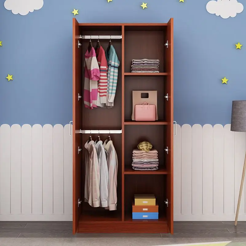 wardrobe bedroom modern simple rental house with solid wood simple assembly storage locker