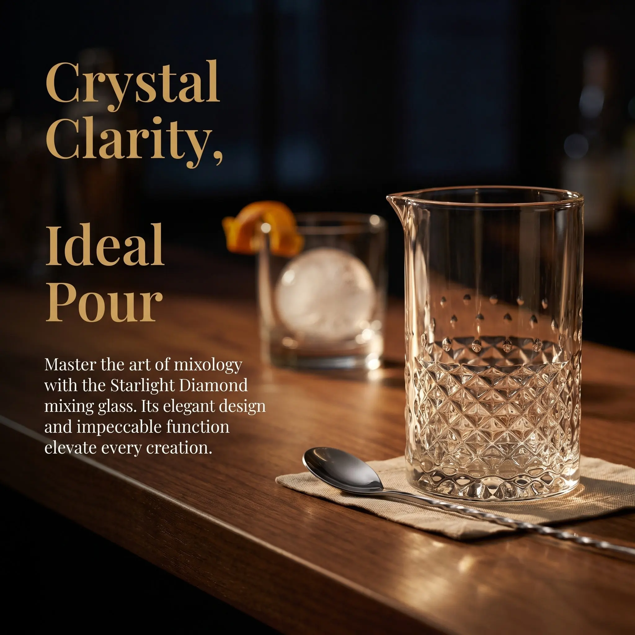 700ml Heavy-Bottom Cocktail Mixing Glass with Smooth Eagle-Beak Spout, Crystal-Clear Stirring Pitcher for Bartenders