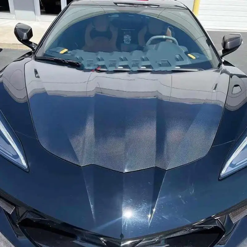 New Style Carbon Fiber Fibre Hood For Corvette C8 2020+