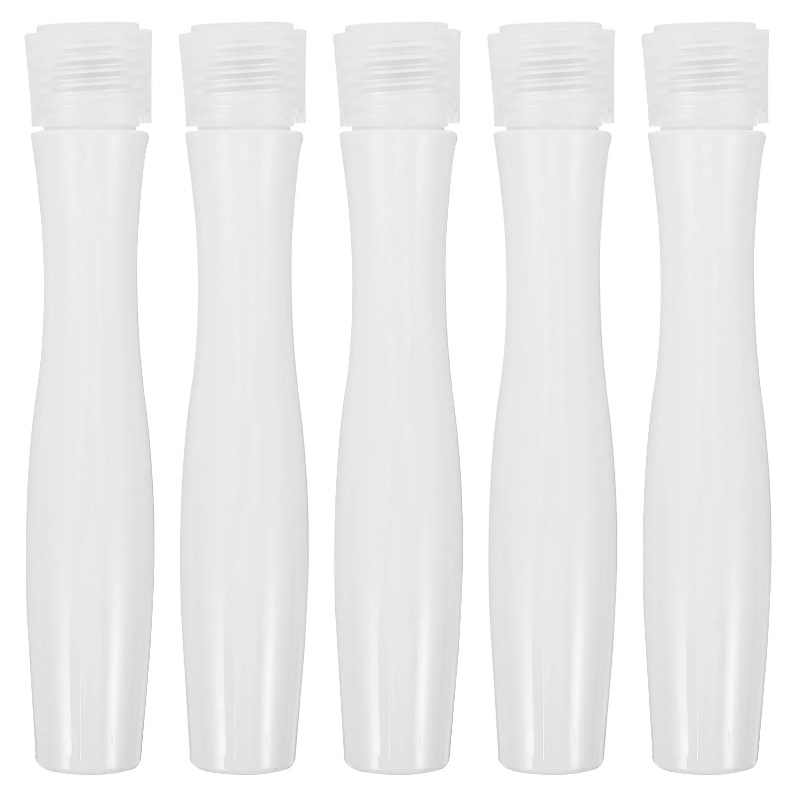 

5PCS Plastic Roller Bottles Empty Refillable White Thick Durable Portable Travel Size Essential Oil Perfume Storage