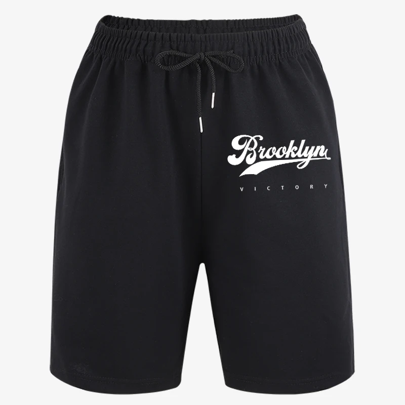 

Brooklyn Victory Logo Print Summer Simple Short Pants Man'S Commute Cool Pants Street Basic Shorts Comfy Running Sportpants