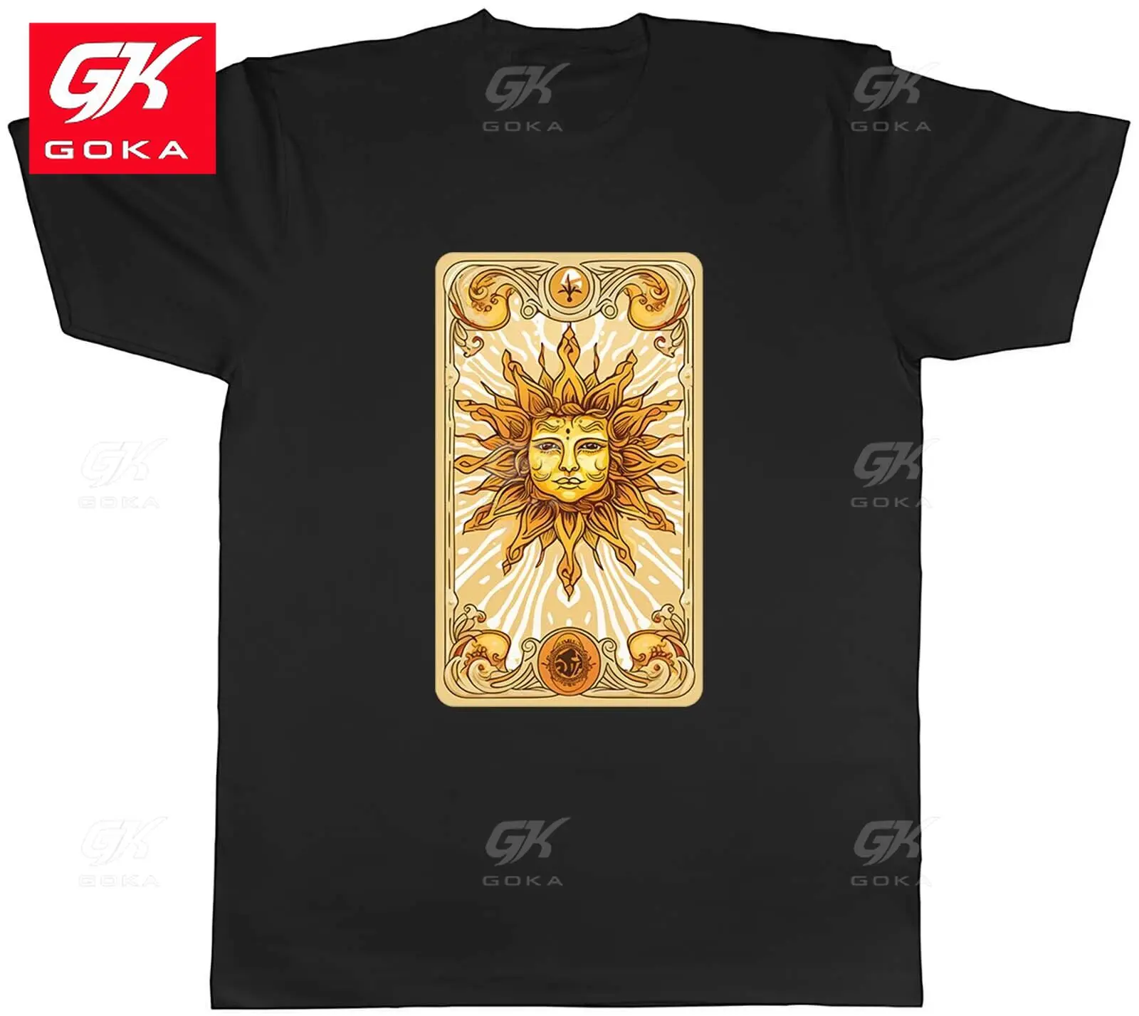 Sun Tarrot Card Mens T-Shirt Major Arcana Sunshine  Graphic Tee GiftClothing Cotton Tees Vintage Tops Printed Classic T Shirts