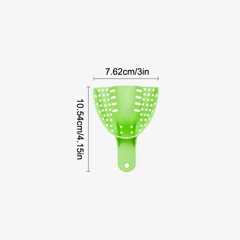 10Pcs Dental Impression Tray Impression Mesh Plastic Materials Dental Impression Trays Full-Size Green Blue Lab Tools