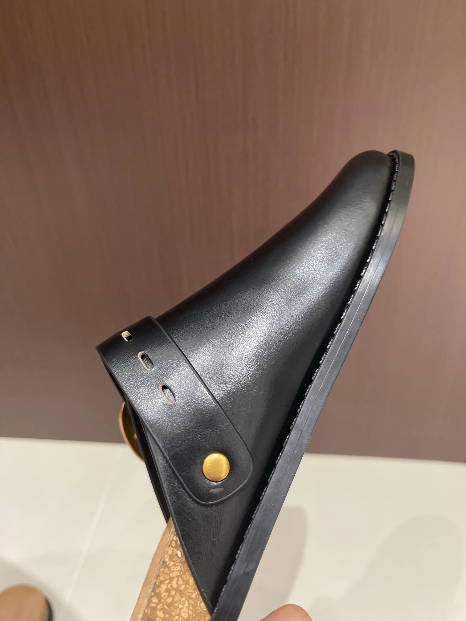 Maxdutti Minimalista Scarpe in pelle di vacchetta tinta ad acqua Sandali Pantofole piatte Donna Moda Donna Zoccoli in legno