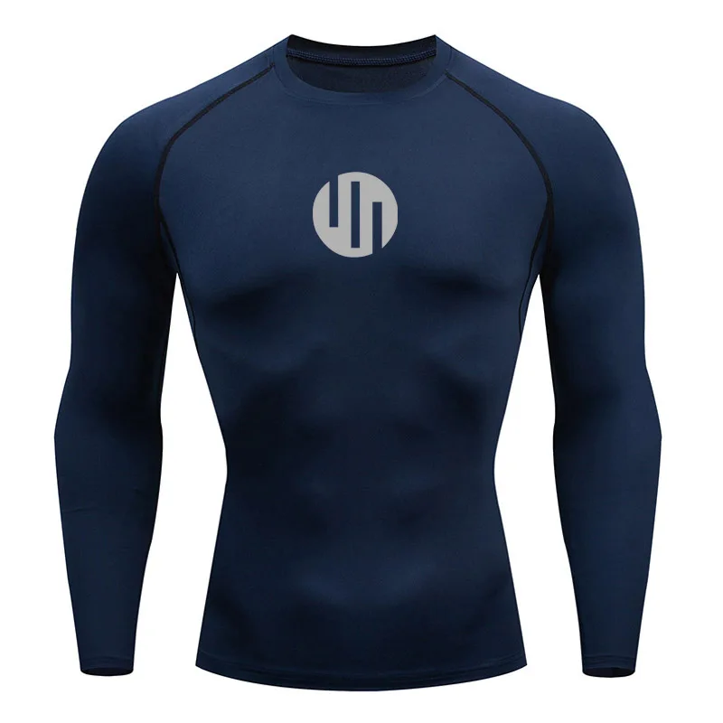 Enganliegendes Langarm-T-Shirt für Herren zum Laufen, Fitness-Unterwäsche, schnelltrocknend, Sonnenschutz, zweite Haut, Sportbekleidung für Männer – Detail 7