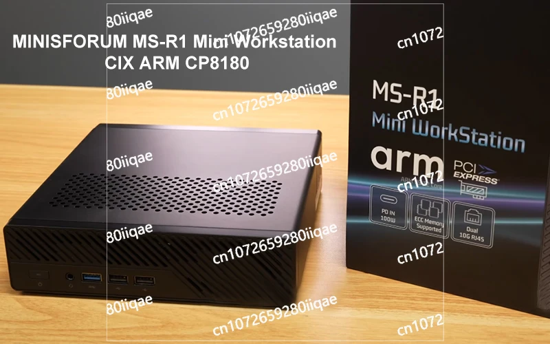 โปรเซสเซอร์ CIX ARM CP8180 (12C/12T สูงสุด 2.6GHz), แรม 64GB/32GB ECC LPDDR5, คอมพิวเตอร์ตั้งโต๊ะ MINISFORUM MS-R1 มินิเวิร์คสเตชั่น