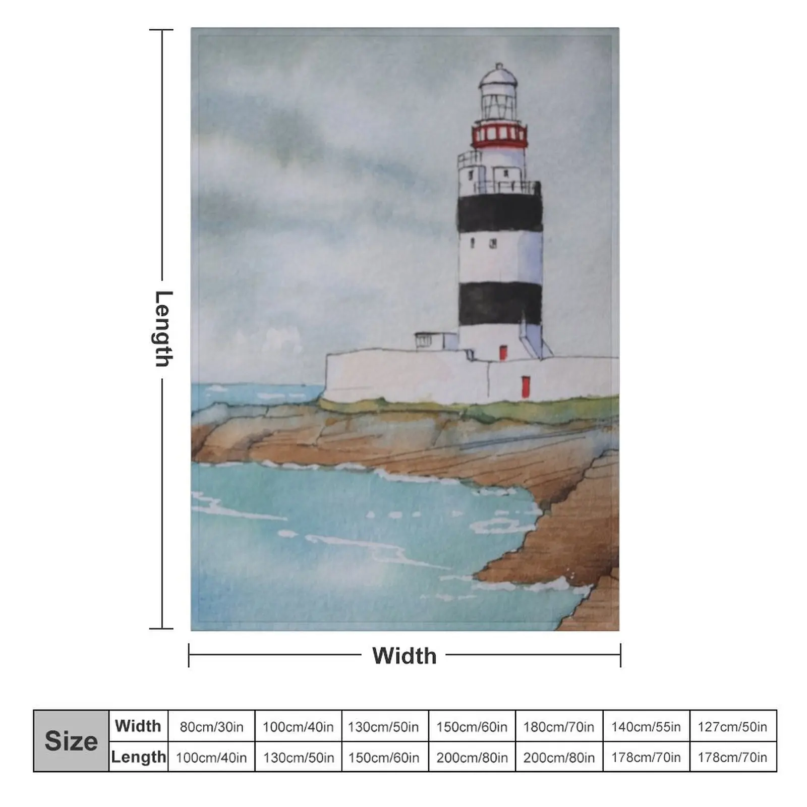 Hook Lighthouse, Ireland. Throw Blanket warm for winter Sofa Quilt funny gift Blankets