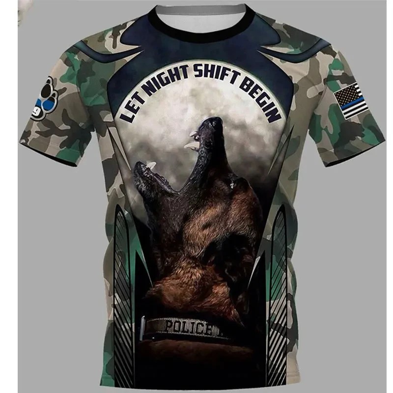 

Fashion Sports Men's T-shirts Dutch Belgian Shepherd 3d Print Outdoor Casual men Clothing Pet Dog Work Uniform Short Sleeve Tops
