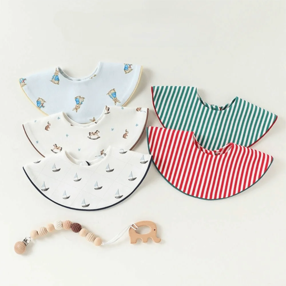 High Quality Pure Cotton Bibs Soft 360 ​​° Rotate Bandana Drool Bibs Essentials Absorbent Newborn Saliva Bib For Boys Girls