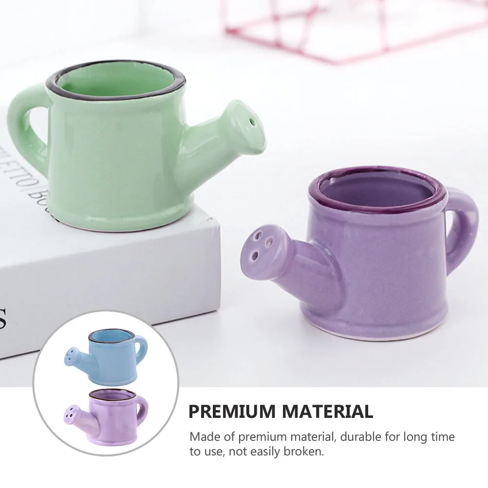 

2pcs Mini Watering Pot Thickened Design Durable Gardening Watering Can For Succulent Plants Indoor Outdoor Purple Blue