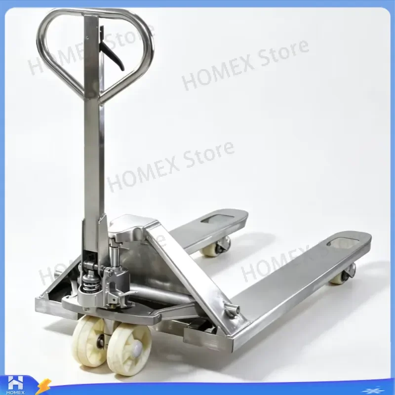 304 Stainless Steel Manual Hydraulic Pallet Truck Anti Corrosion Hand Pallet Jack Wet Environment Warehouse Trolley Heavy