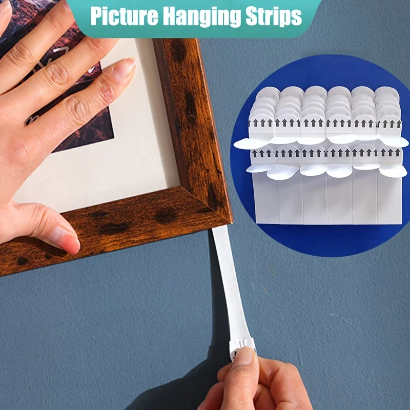 30 slice Double-sided Adhesive Strip Non-destructive Hanging Wall Adhesive Strip Wall Hooks Tool-Free Removable Adhesive Strip