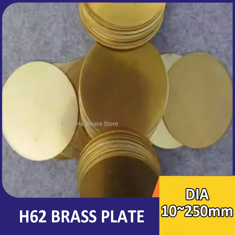 H62 Brass round Plate Thin Circle Disc Sheet 0.3mm-5mm Thick for Crafts And DIY Projects