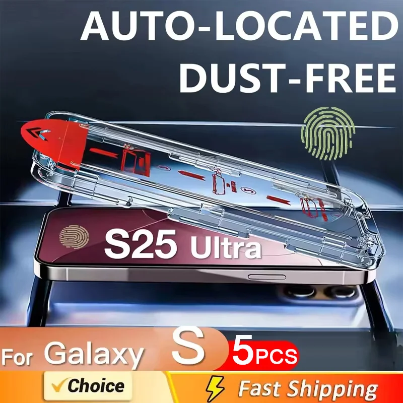 

1-5Pcs Ultra Clear Screen Protector for Samsung Galaxy S25 Ultra S24 S23 S22 Plus Dust Free Easy Installation Tempered Glass
