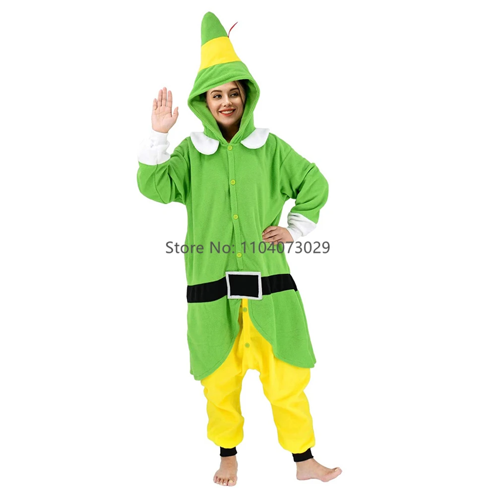 Onesieshow Christmas Elf Kigurumi Pyjamas Halloween Onesie Adult Cartoon Deer Pajama Cosplay Party Women Men Homewear