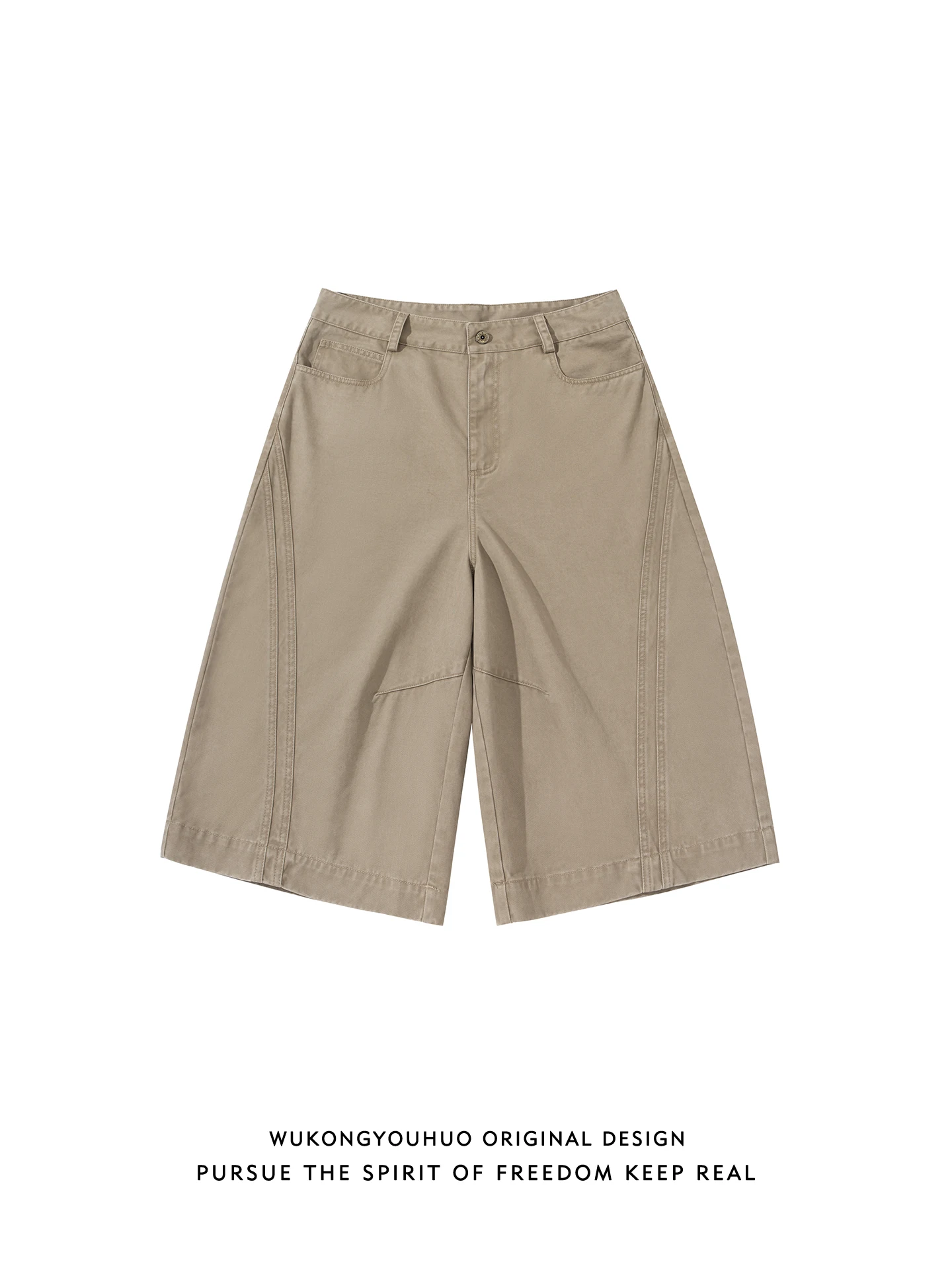 

Wukong Has Goods American Retro Waed Straight Leg Workwear Seven-Foot Men's Summer Trendy Loose Casual Mid-Pant