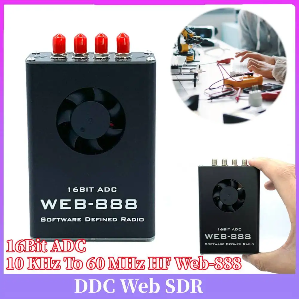 

10 KHz To 60 MHz HF VHF Web-888 16Bit ADC DDC Web SDR 62M Bandwidth Web Software Defined Radio GPS Module Radio for Ham
