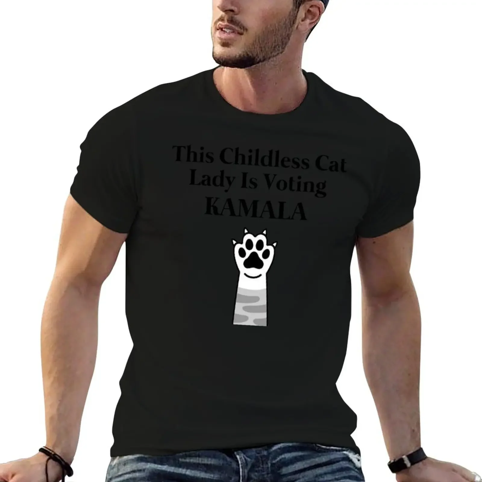 This Childless Cat Lady is Voting Kamala Harris 2024 T-Shirt anime clothes oversizeds vintage anime shirt t shirt for men