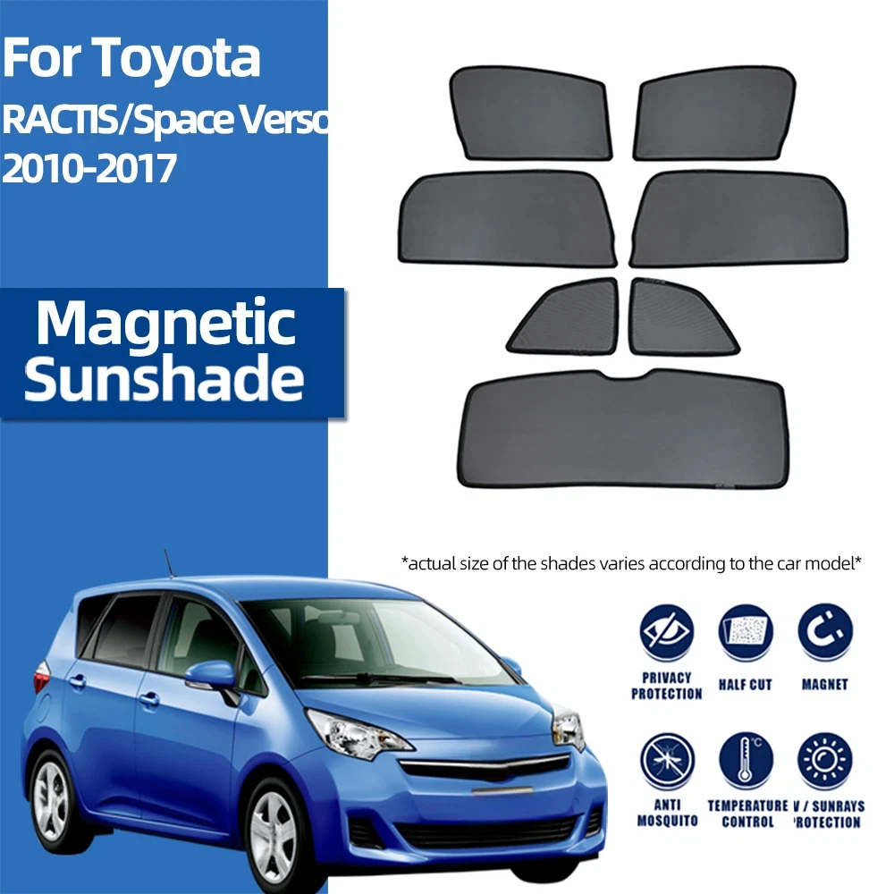 For Toyota RACTIS Verso-S XP120 2010-2016 Magnetic Car Sunshade Front Windshield Curtain Rear Side Baby Window Sun Shade Visor
